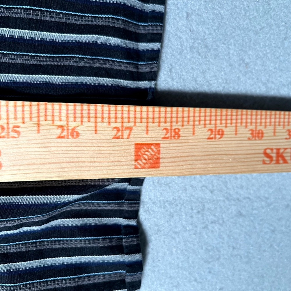 Calvin Klein Shirt Mens Medium Multicolor Striped Cotton Pleated Button Up - Picture 6 of 6